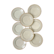 8 Small plates in speckled stoneware Tulowice mid century 20th