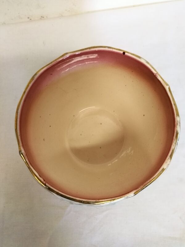 Cache pot ancien décor floral