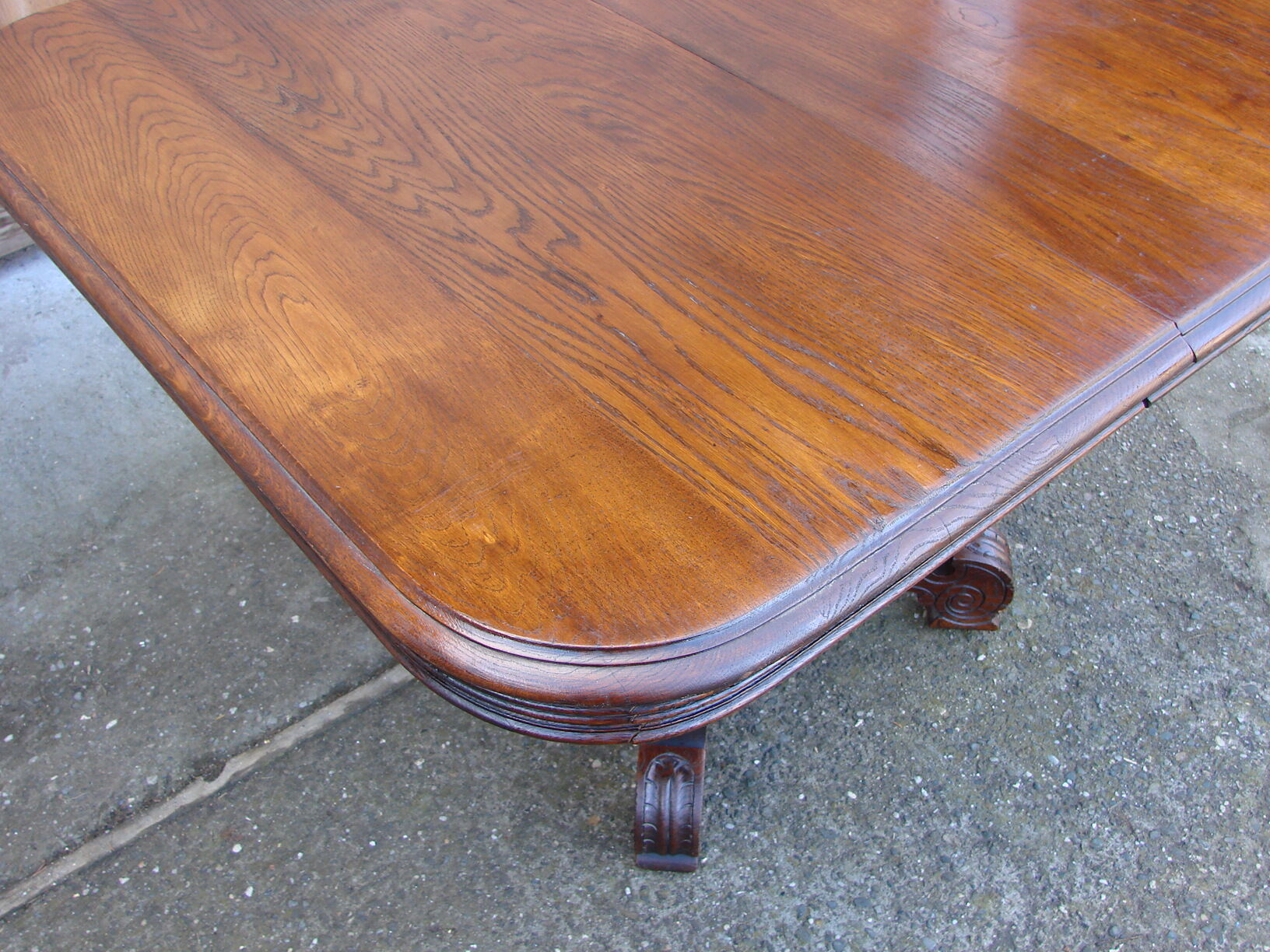 Oak table from 19th century .
