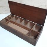 Wooden crate box 46.2x19.3cm with compartments