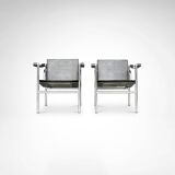 early number LC1 armchair by Le Corbusier et al for Cassina 1970s, set of 2
