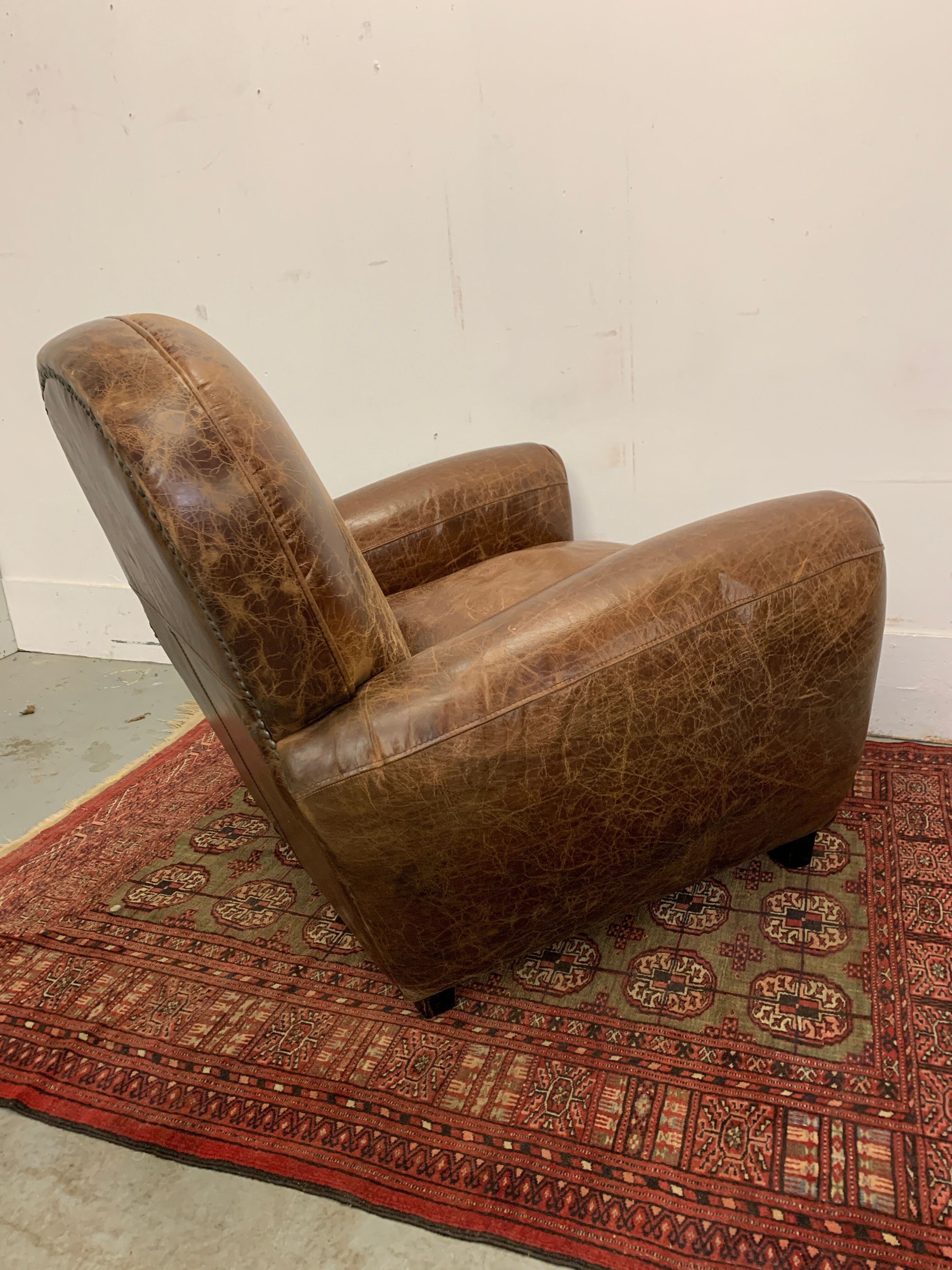 Leather club chair