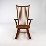 Rocking Chair vintage en chêne massif, 1960s