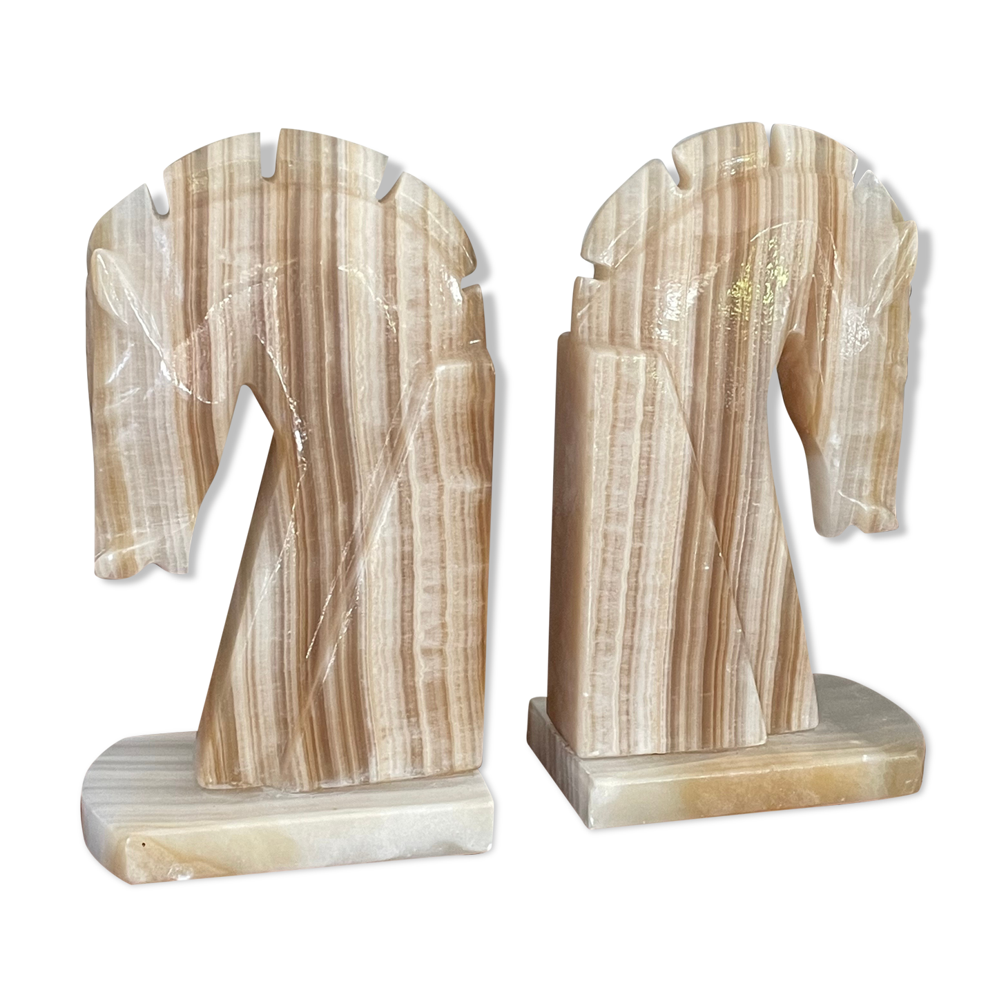 Pair of onyx bookends 19cm