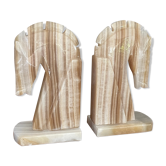 Pair of onyx bookends 19cm