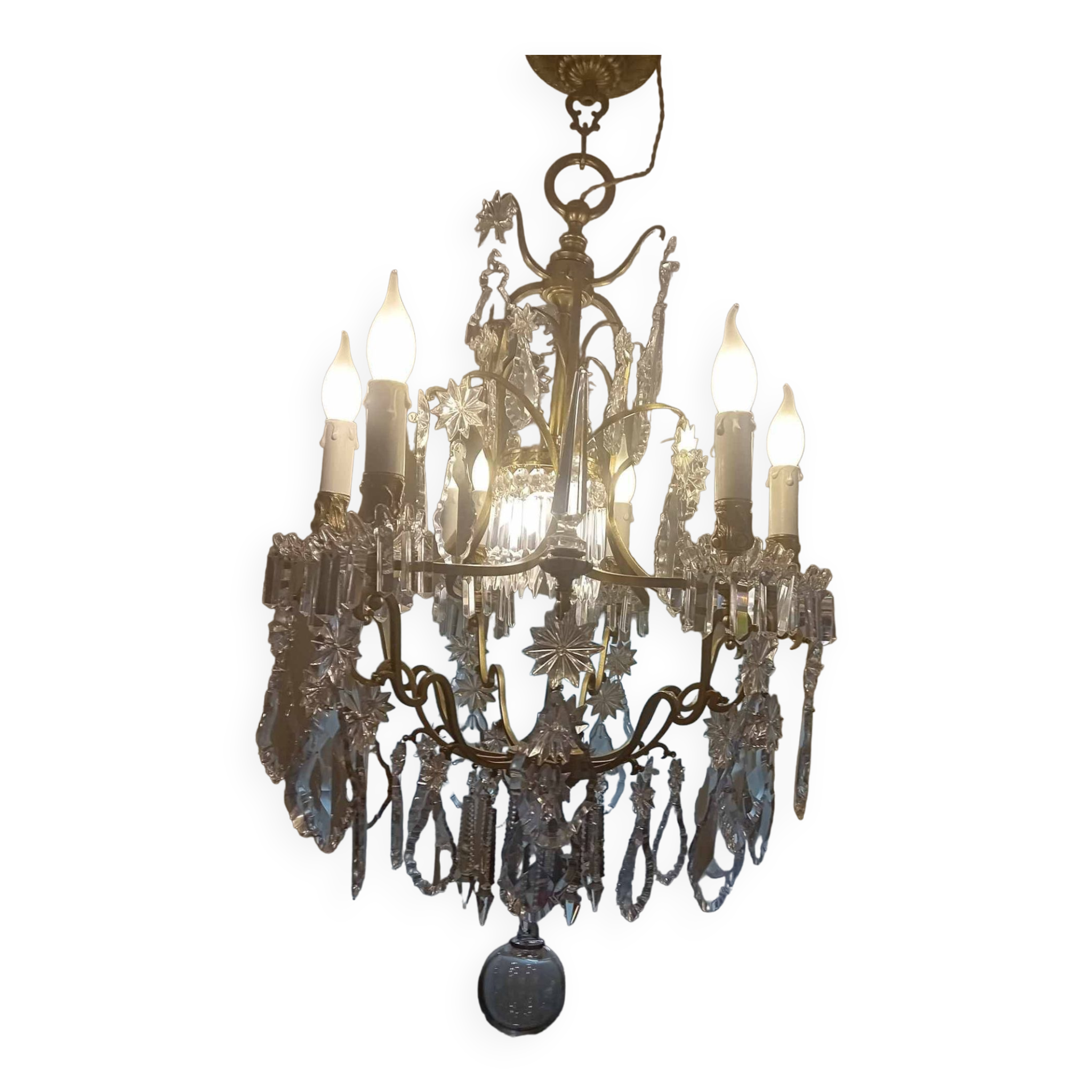 Large crystal chandelier from the 1st half of the 20th century.