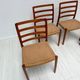 1970s set of 4 vintage Danish teak dining chairs no. 85 by Niels O. Møller