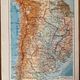 Map of Bolivia, Paraguay, Argentina, Chile, Uruguay 1940