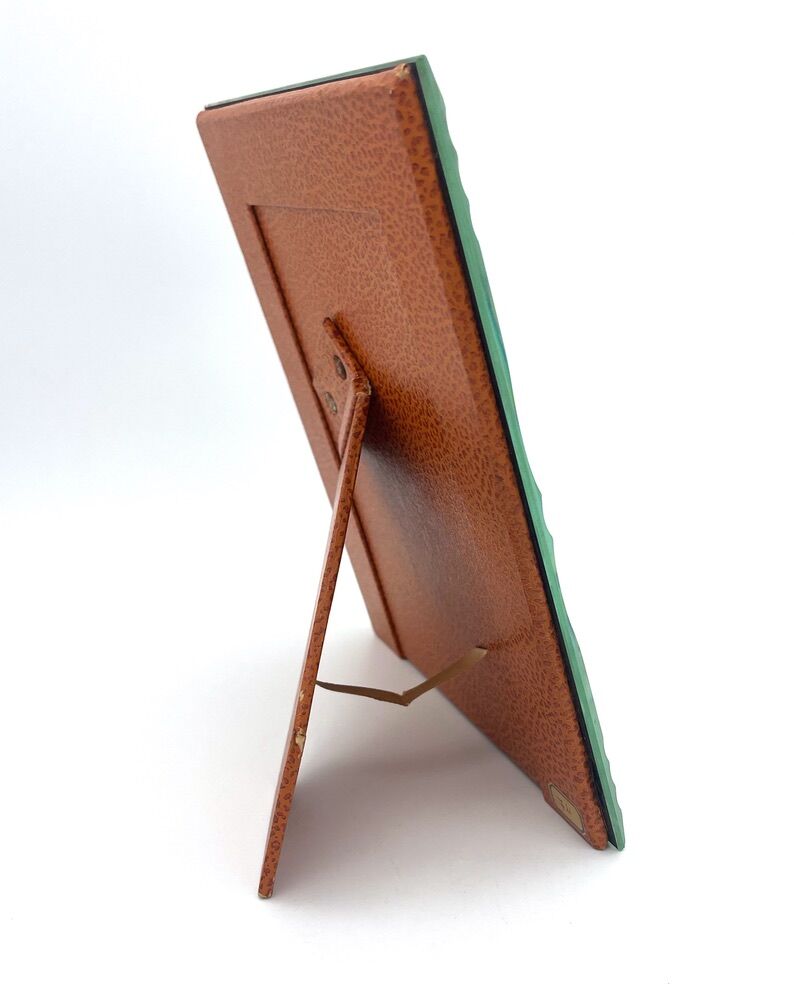 Cadre photo miroir, maison Harbé, taillé main, 1950's