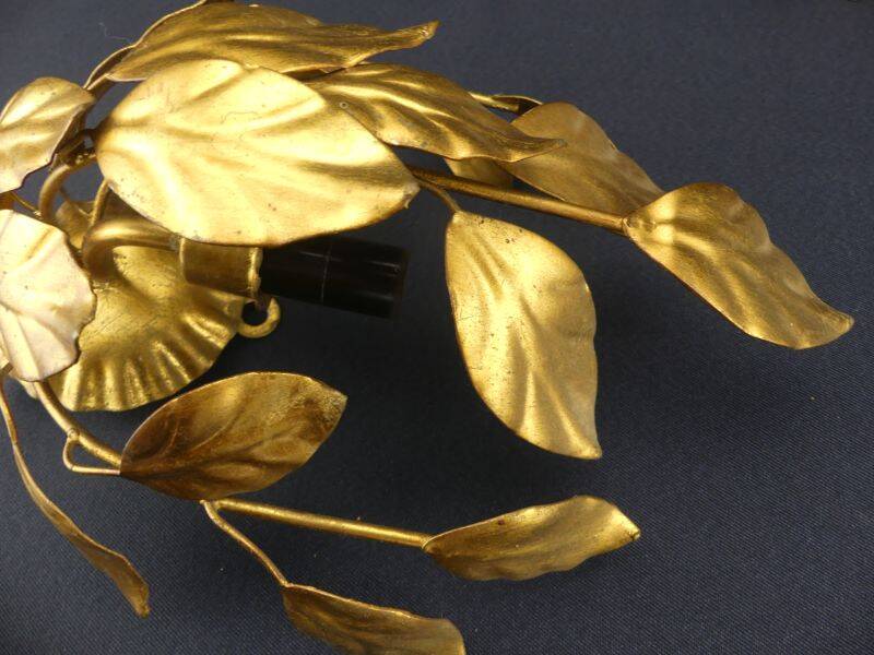 Pair of mourning sconces in gilded sheet metal