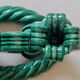 Vallauris France candle holder from the 1960s in green twisted ceramic