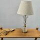 Lampe de table en verre taillé et laiton, circa 1950