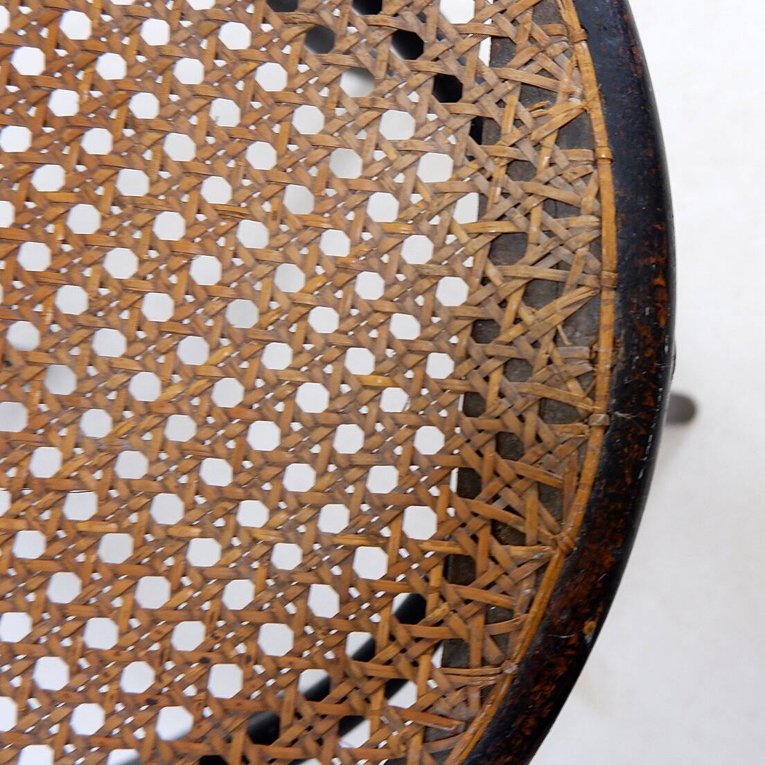 Thonet black bentwood stool - 20th