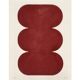 Duo of abstract paintings in burgundy on paper signed Eawy.