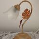 Vintage French Goose Neck Lamp - Grape Detail - Opaque Glass Shade