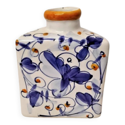 Vase Soliflore En Poterie Céramique Emaillé Vintage H : 15 cm