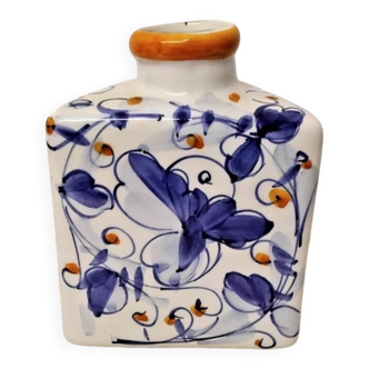 Vintage Glazed Ceramic Pottery Soliflore Vase H: 15 cm