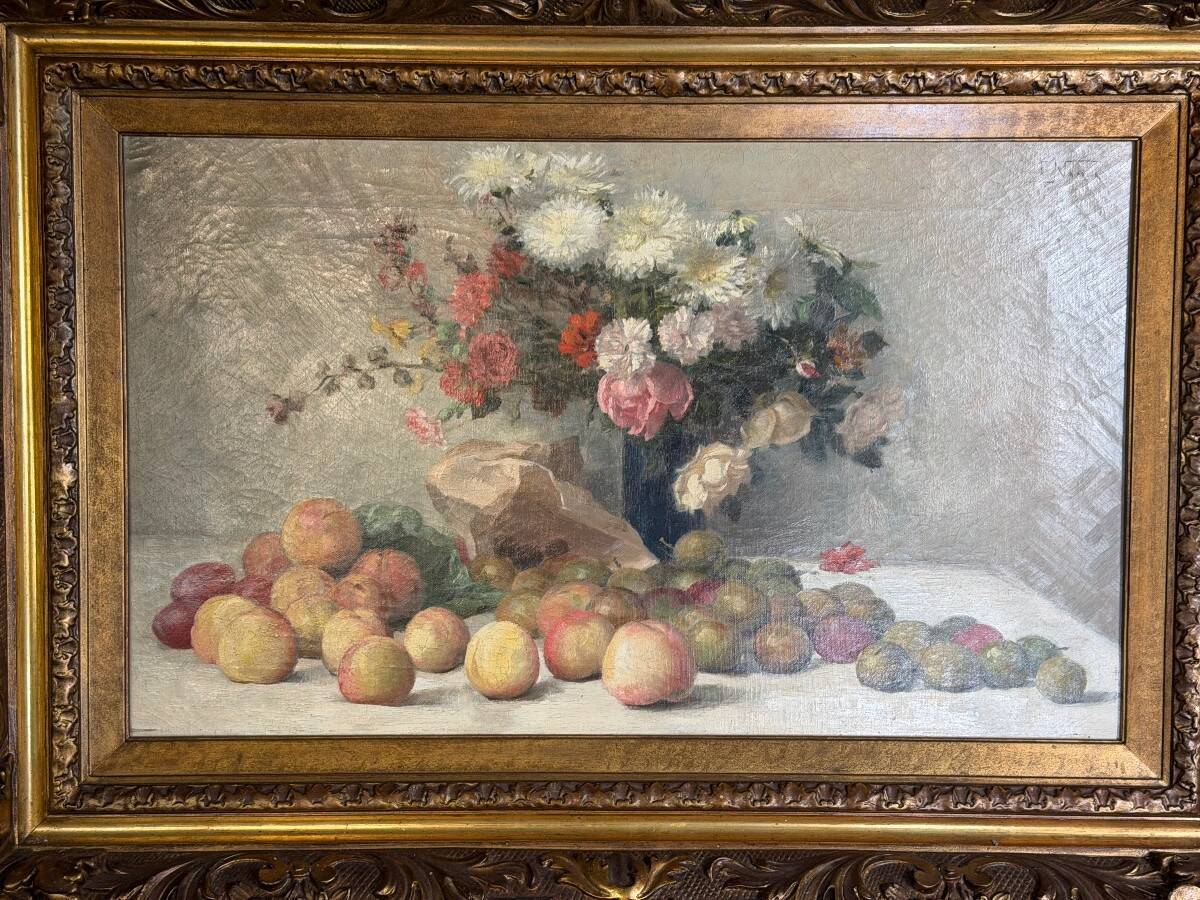 Nature morte, huile sur toile signée en haut à droite François Namur (1857-1902)