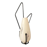 Mid-century Philips opaline glass sconce wall lamp with black frame