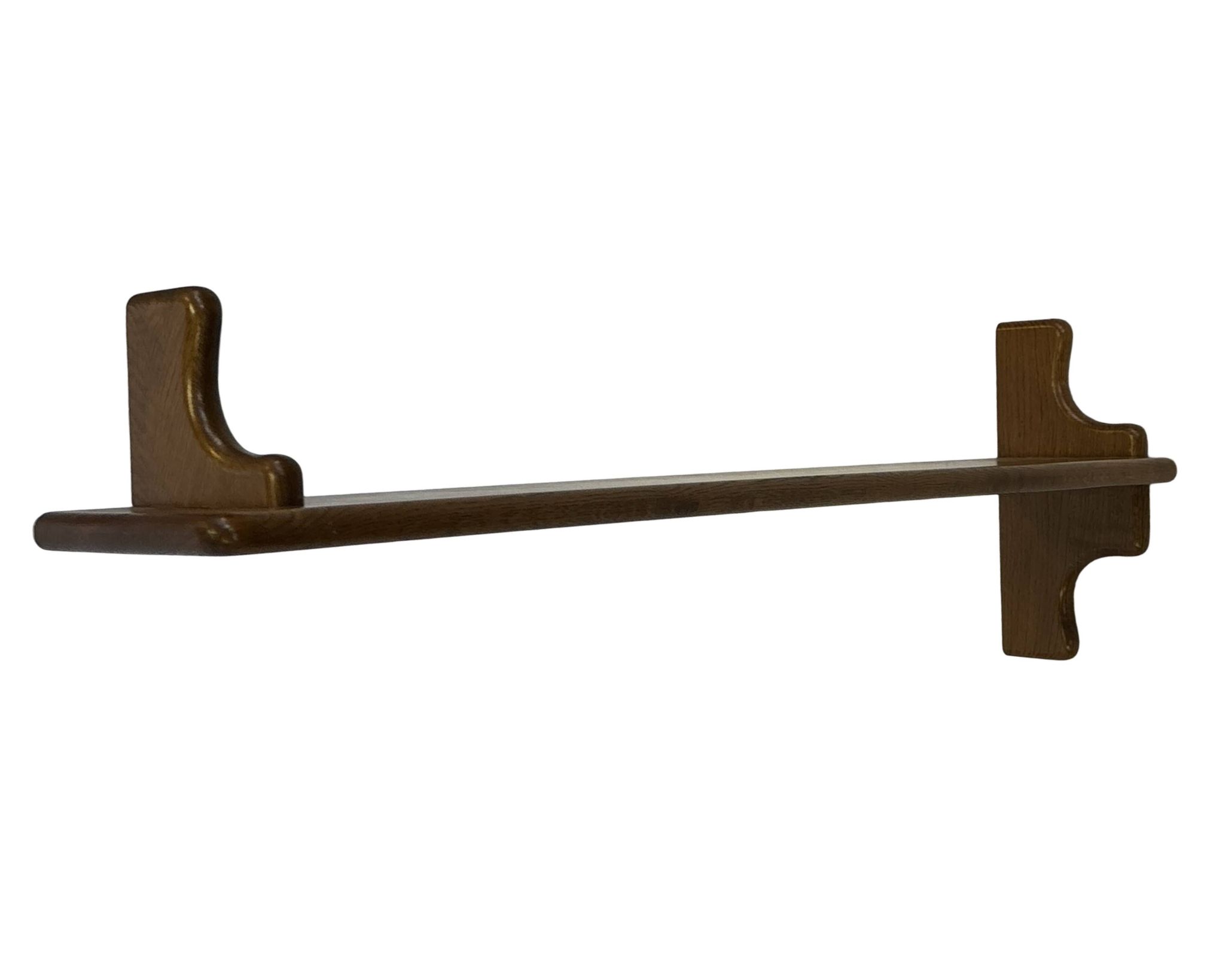 Vintage wooden wall shelve rack bookshelf in oak wood minimalist