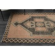 1970s Vintage Turkish Oushak Handmade Wool Cotton Orange Runner Rug 122x384