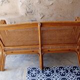 Rattan cane bench