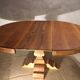 Round table with solid wood central leg entirely restored