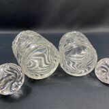 Pair of early 20th century SAINT LOUIS crystal perfume bottles, Fleurs de viole model