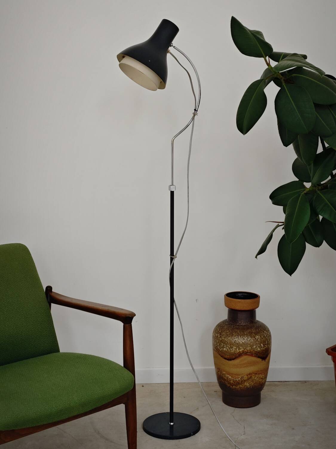 Lampadaire réglable anthracite 1716 par Josef Hurka pour Napako