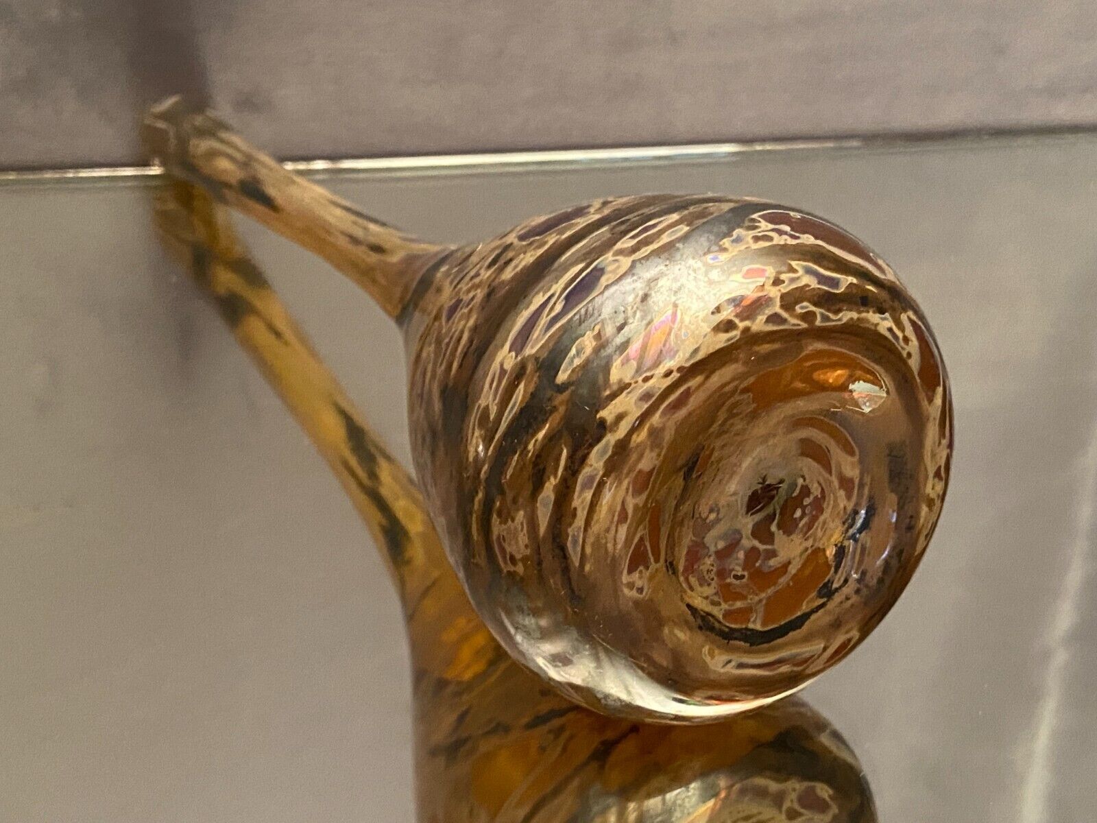 Soliflore vase in tinted glass with marbled decoration Murano Venice