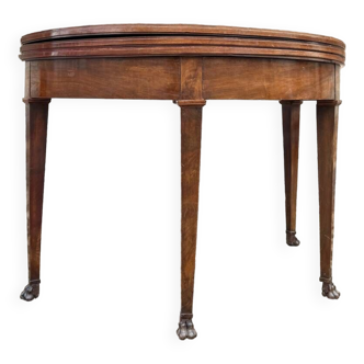 Louis XVI Style Mahogany Half Moon Table XIX Eme Century