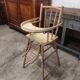 High chair retro baby old wood beech modular patinated white cream art deco dlg Baumann