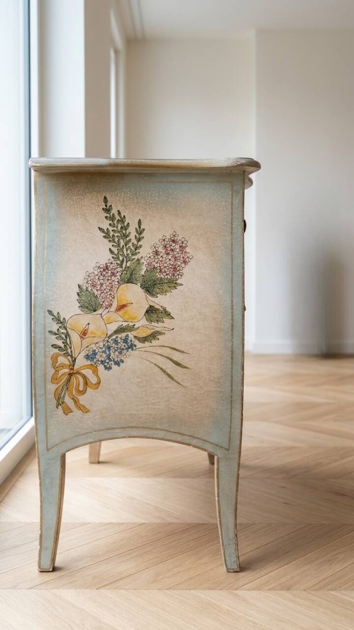 Multicoloured shabby chic wooden dresser set