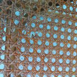 Vintage rattan and bamboo children's rocking chair