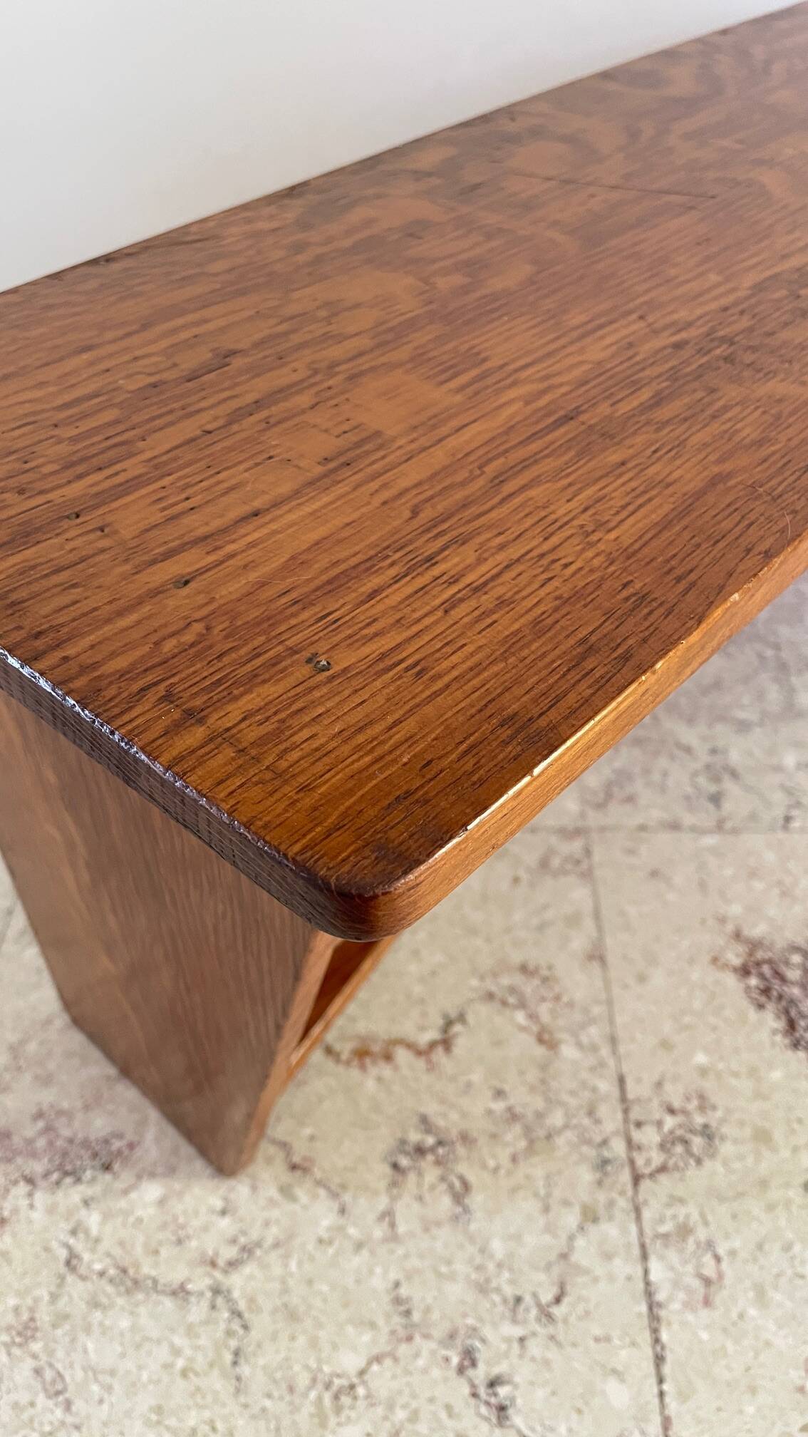 Geometric Wall Shelf Solid Oak Vintage