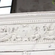 Rare small 17th century Dutch (nursery) cushion cabinet oak white painted