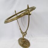 Tilting table mirror and art nouveau photo holder in bronze