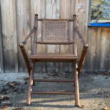 Teak and cane folding chair from the 1900s