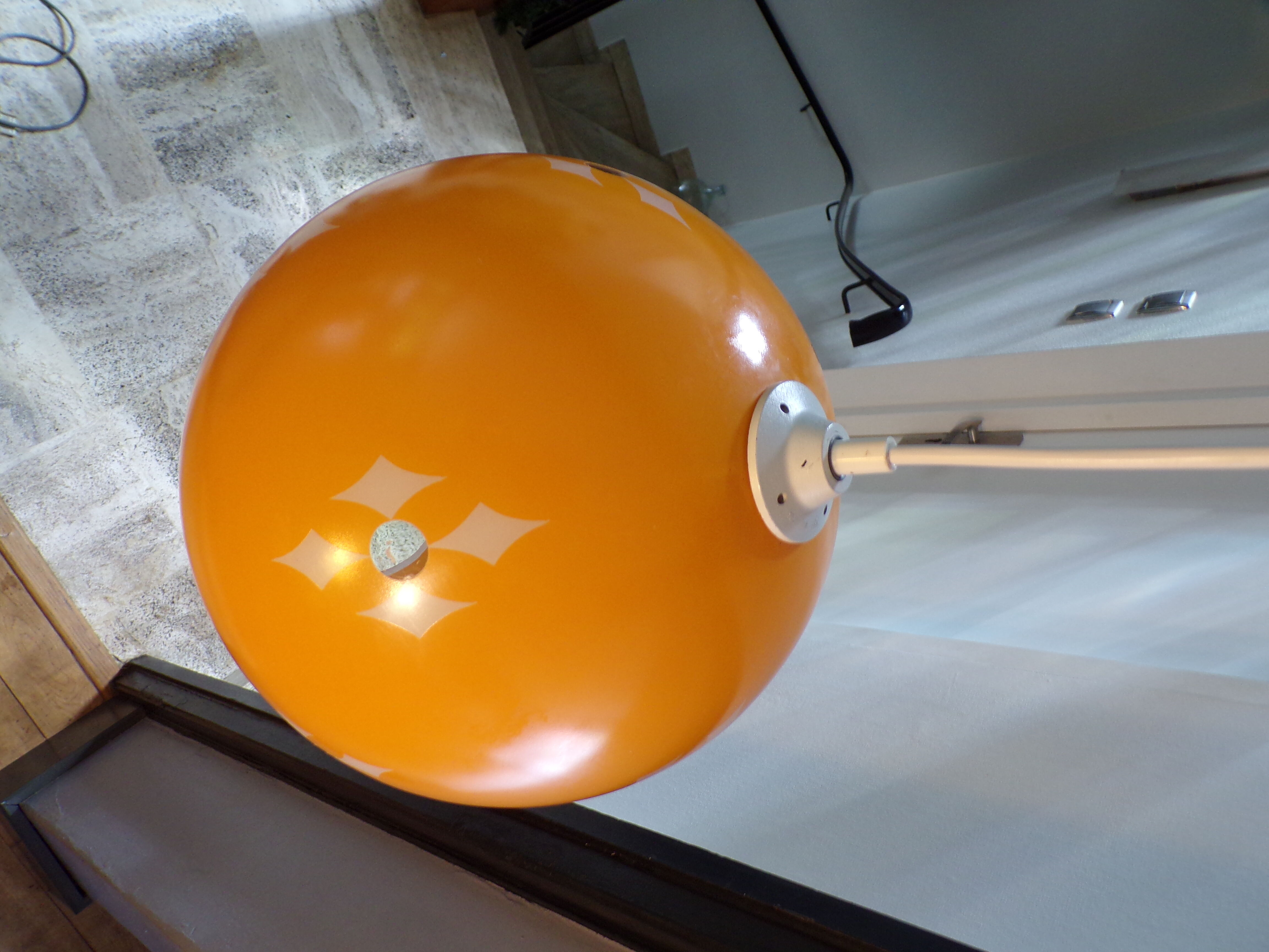 Suspension ball yellow glass 1970