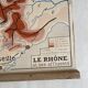 Vintage school map 1950 double-sided "The Garonne / the Rhône"