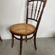 4 anciennes chaises de bistrot début 19 eme Josef Hoffmann bois cannage