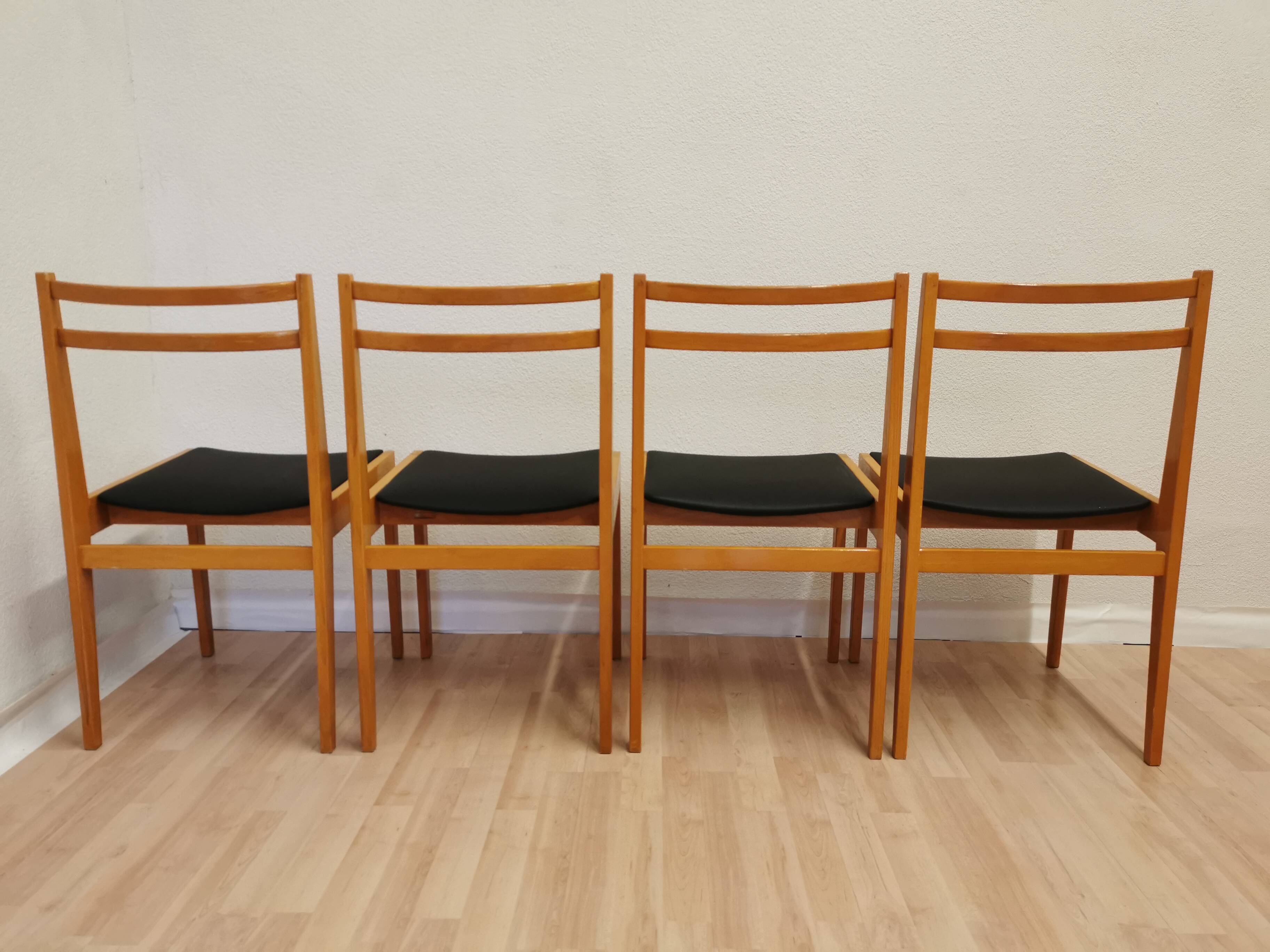 Chaises de salle à manger en bois scandinaves vintage - Branko Ursic STOL Kamnik, ensemble de 2