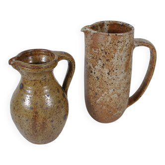 2 stoneware pitchers circa 1970