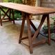 Guinguette table on natural wood trestles