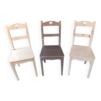 Set of 3 country chairs