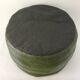 Vintage leather pouf patchwork 70s