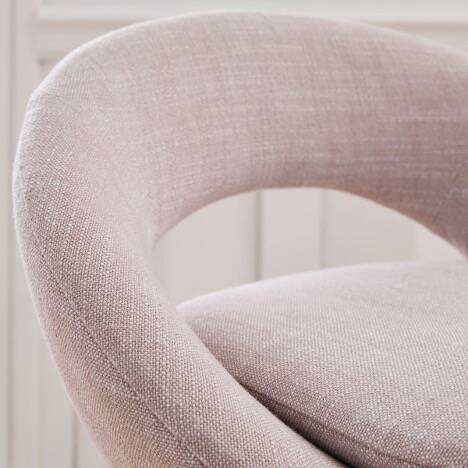 West Elm "Orb" bar stools – blush pink – gold finish legs