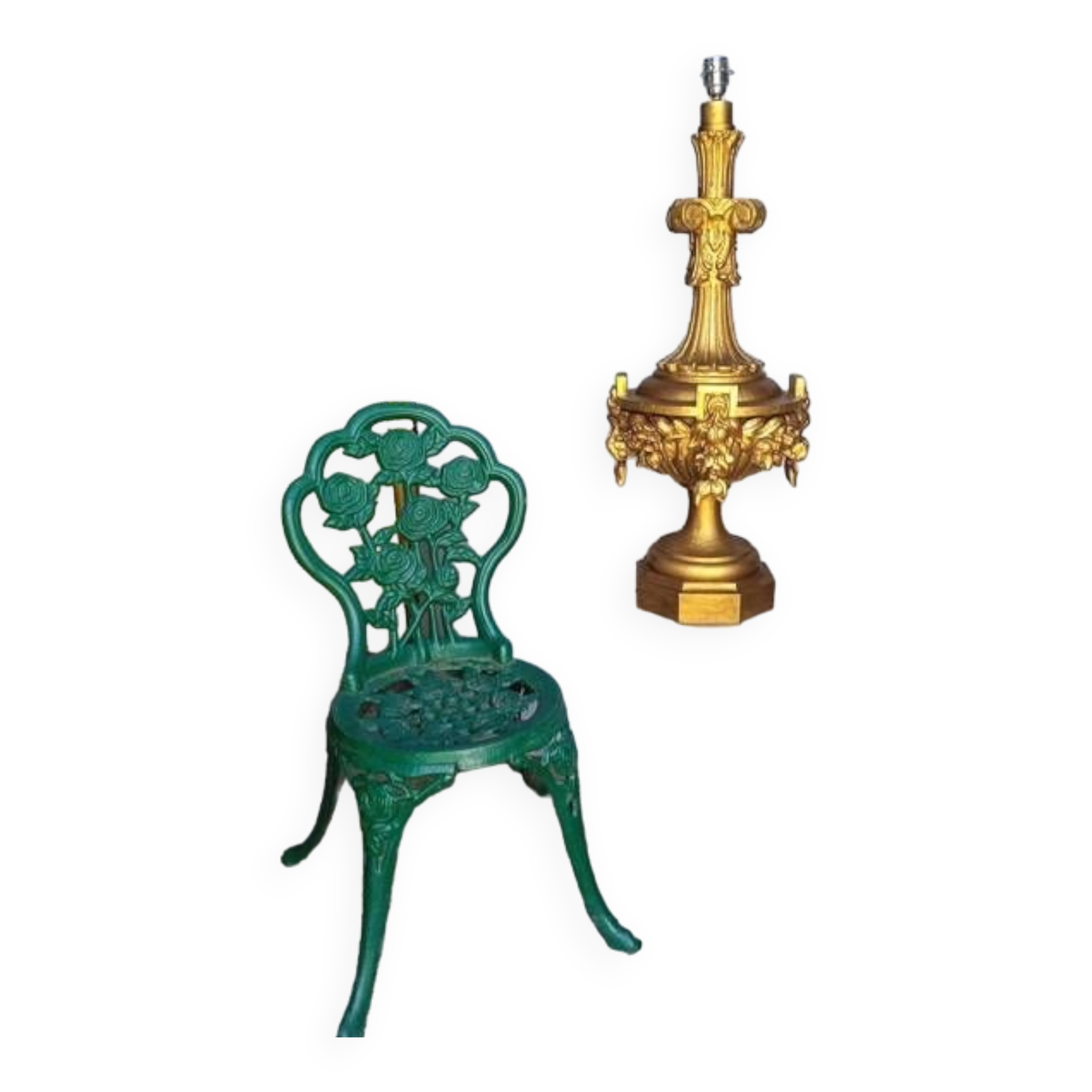 90cm lamp carved gilded wood Louis XVI style