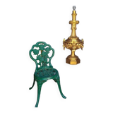 Lampe 90cm bois sculpté doré style Louis XVI