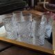 6 Nestlé glasses – faceted pressed glass – 1970s.